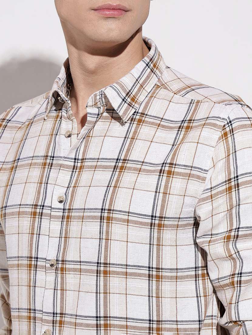 men checkered long sleeve regular fit casual shirt - 22086101 -  Standard Image - 6