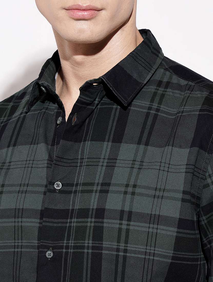 men checkered long sleeve regular fit casual shirt - 22086102 -  Standard Image - 4