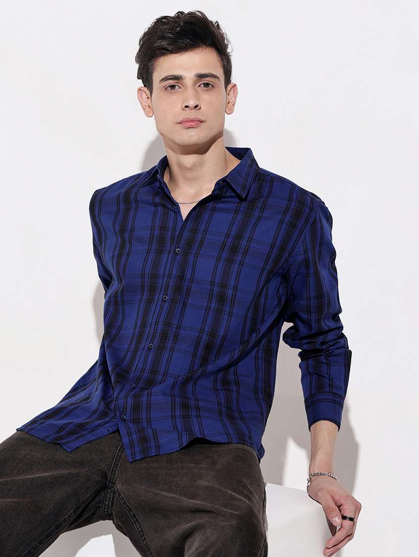 men checkered long sleeve regular fit casual shirt - 22086104 -  Standard Image - 1