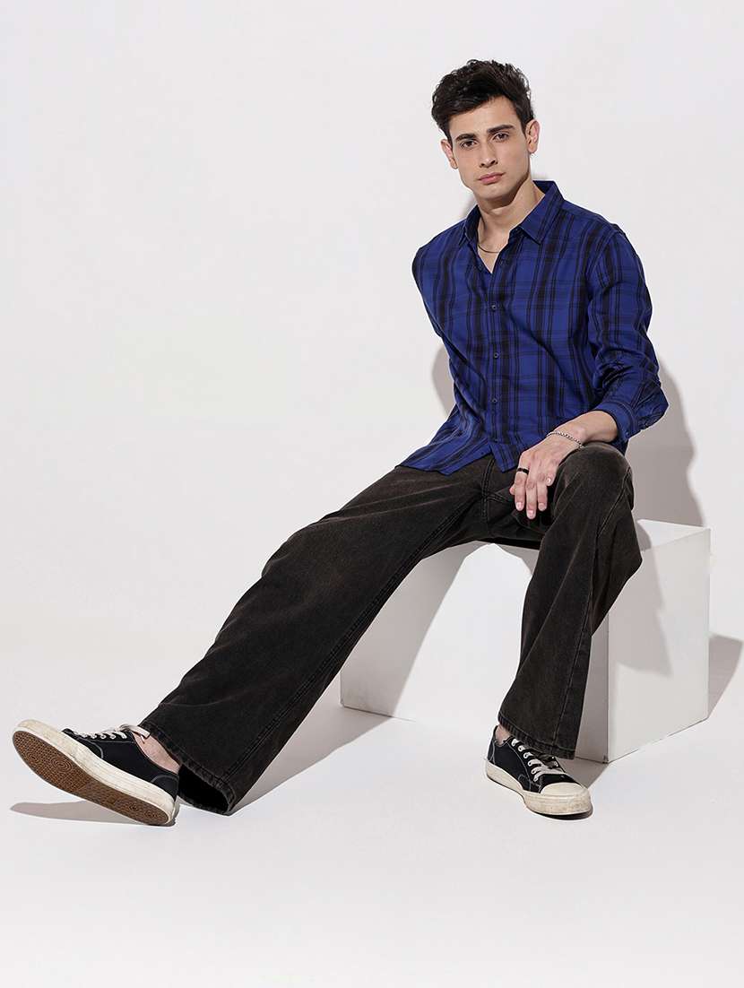 men checkered long sleeve regular fit casual shirt - 22086104 -  Standard Image - 4