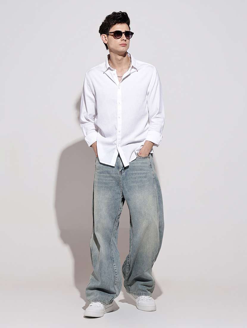 men solid long sleeve regular fit casual shirt - 22086106 - Standard Image - 6