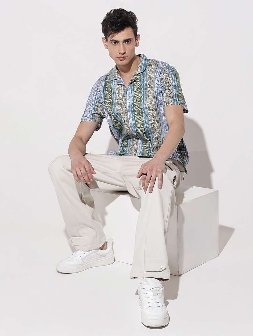 men printed short sleeve loose fit casual shirt - 22086109 - Standard Image - 6