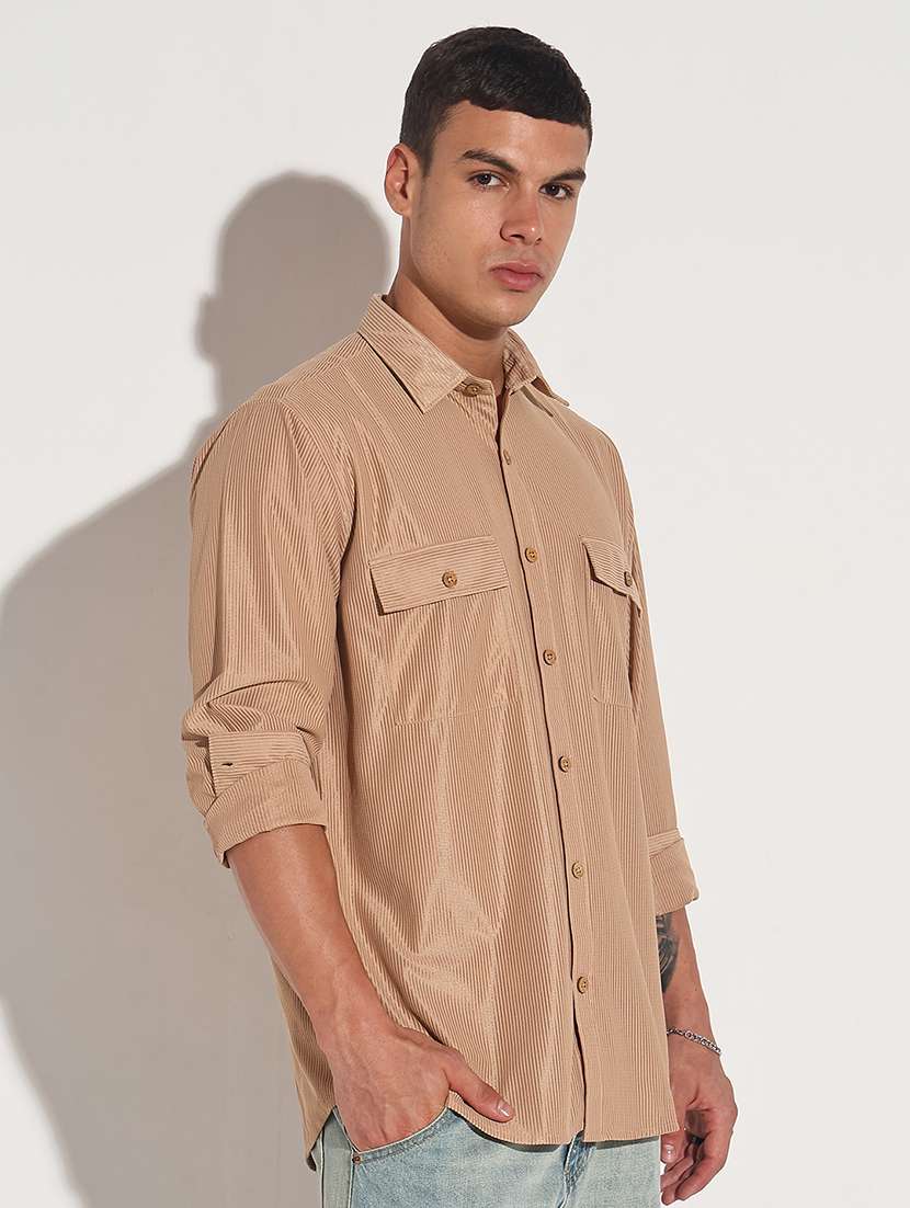 men solid long sleeve regular fit casual shirt - 22086112 -  Standard Image - 1