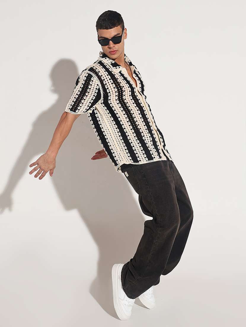 men self design short sleeve loose fit casual shirt - 22086114 -  Standard Image - 6