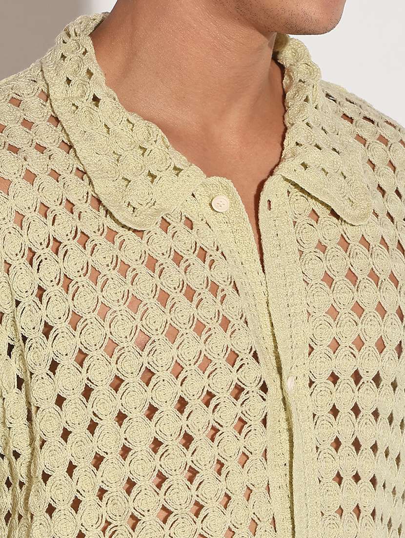 men self design short sleeve loose fit casual shirt - 22086115 -  Standard Image - 4