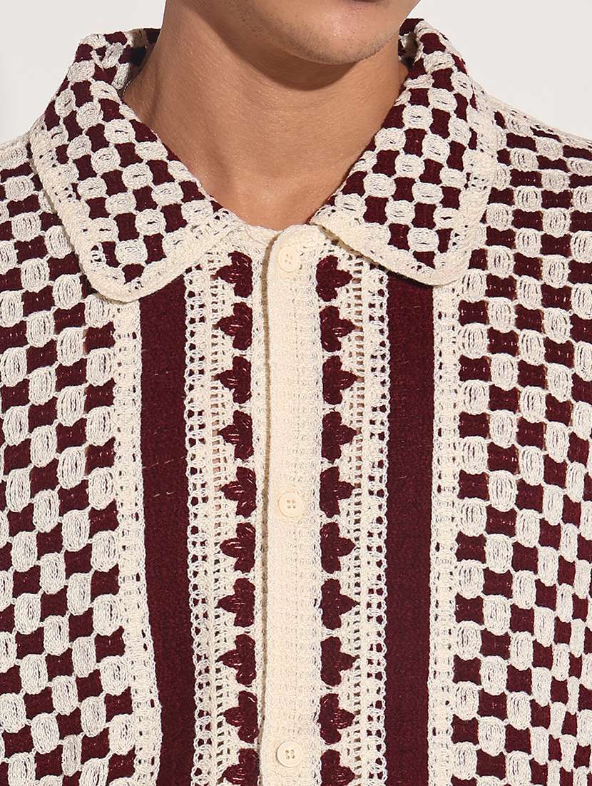 men self design short sleeve loose fit casual shirt - 22086119 -  Standard Image - 4