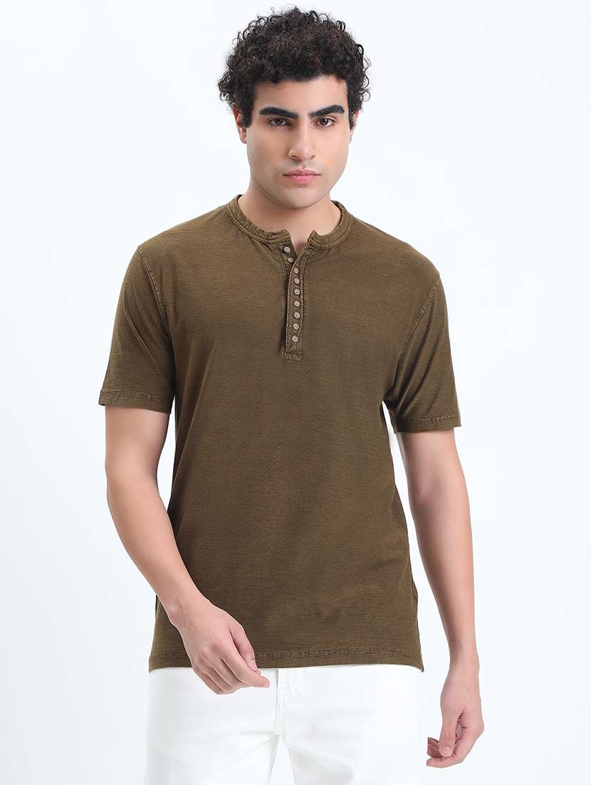 men solid short sleeve regular fit t-shirt - 22086130 -  Standard Image - 1