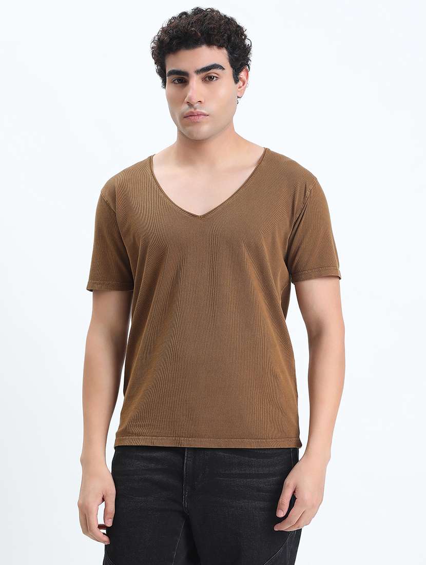 men solid short sleeve regular fit t-shirt - 22086135 -  Standard Image - 1