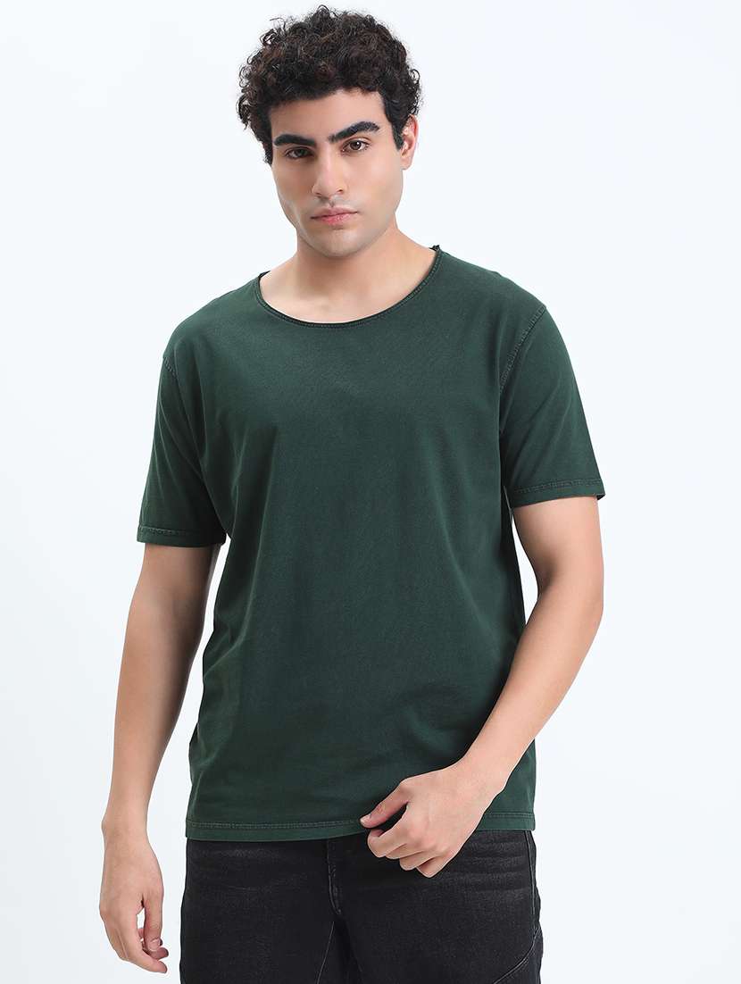 men solid short sleeve regular fit t-shirt - 22086137 -  Standard Image - 1