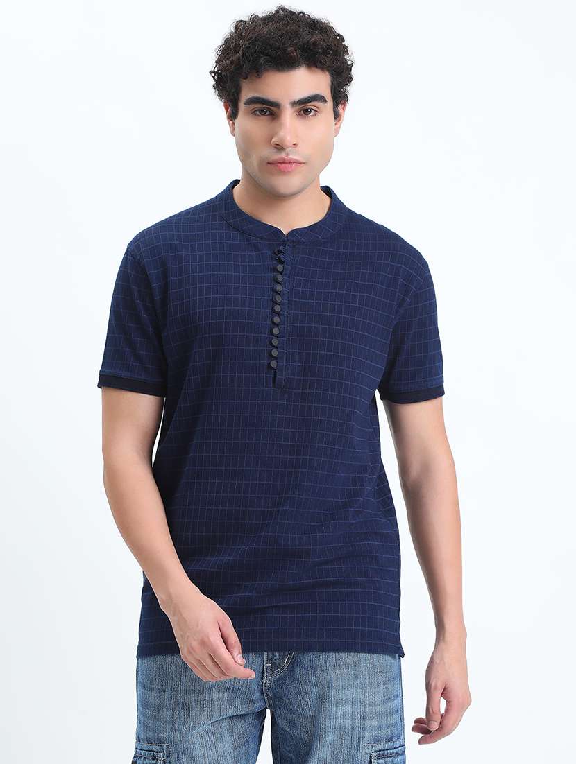 men checkered short sleeve regular fit t-shirt - 22086139 -  Standard Image - 1