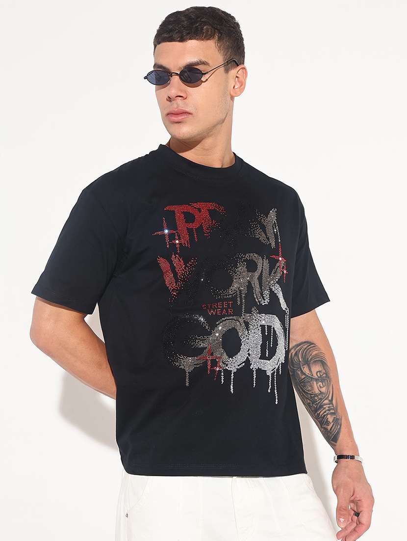 men front print short sleeve regular fit t-shirt - 22086141 - Zoom Image - 0