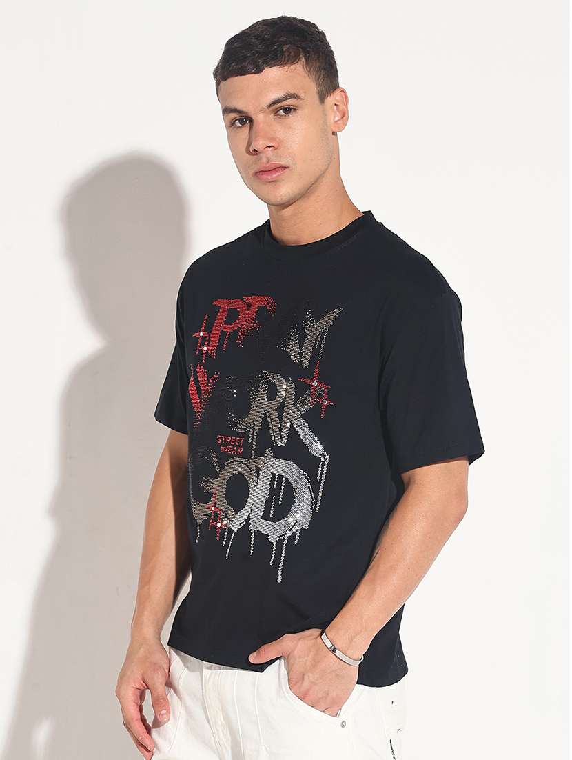 men front print short sleeve regular fit t-shirt - 22086141 - Standard Image - 1