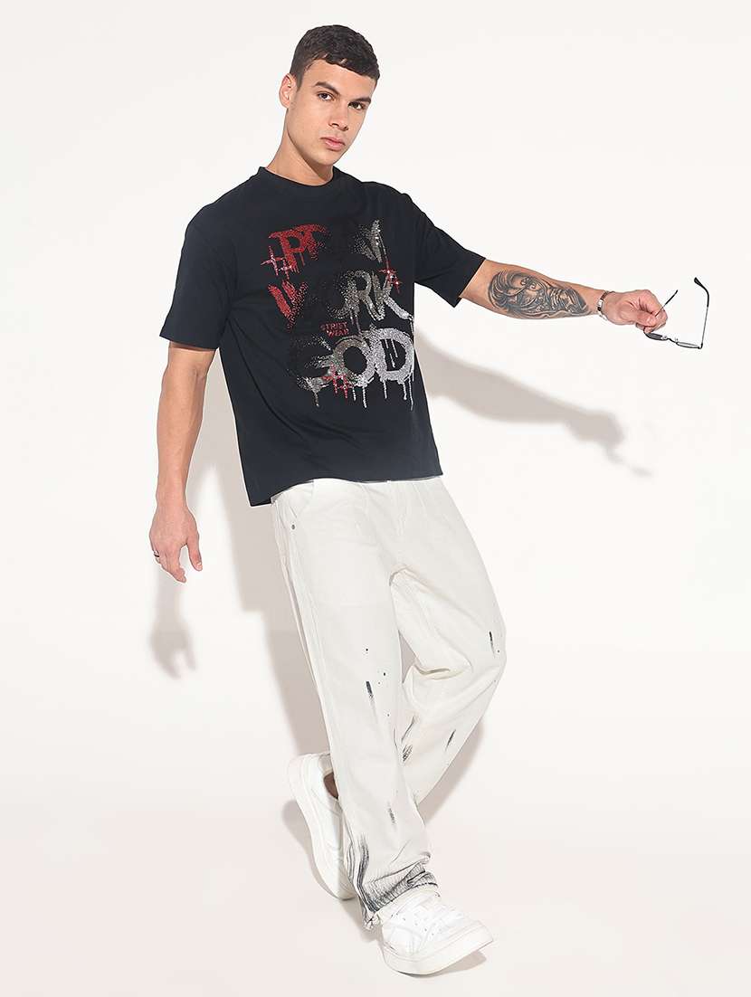 men front print short sleeve regular fit t-shirt - 22086141 - Standard Image - 4