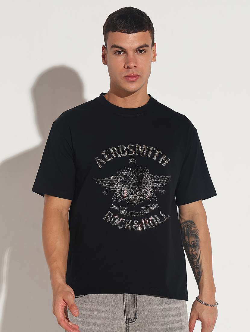 men front print short sleeve regular fit t-shirt - 22086142 - Standard Image - 1