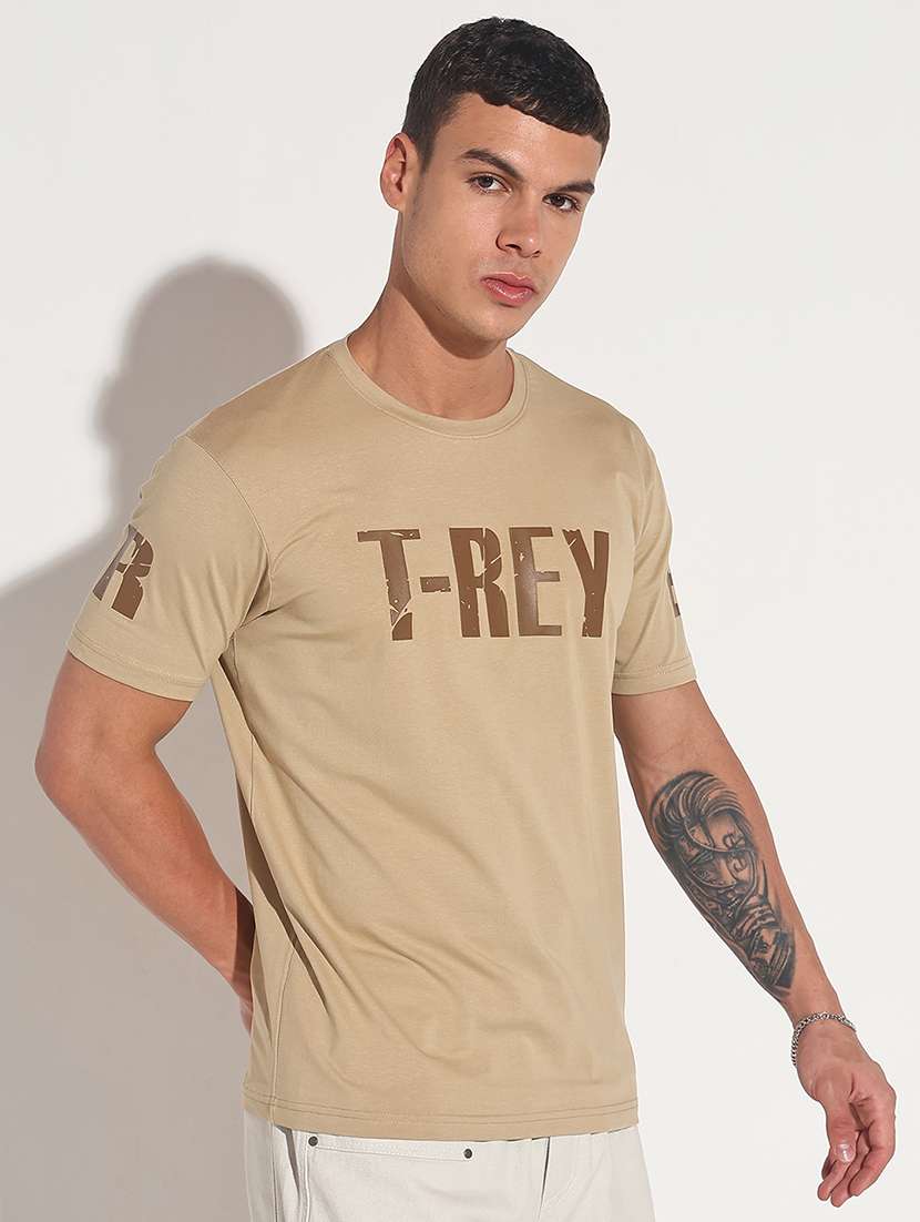 men chest print short sleeve regular fit t-shirt - 22086149 -  Standard Image - 1