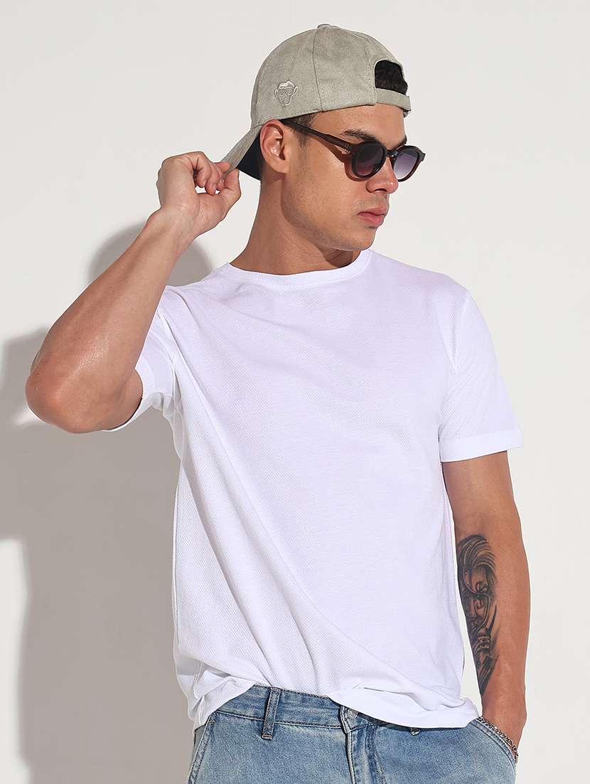 men solid short sleeve regular fit t-shirt - 22086175 - Zoom Image - 0