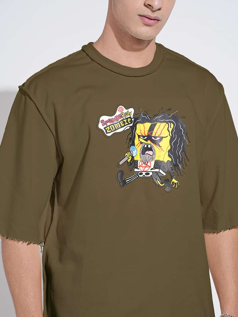 men chest print short sleeve oversized t-shirt - 22086185 -  Standard Image - 4