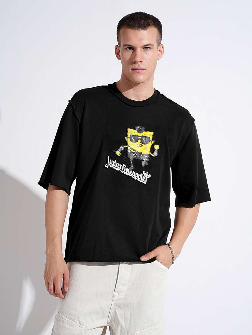 men front print short sleeve oversized t-shirt - 22086186 -  Standard Image - 1