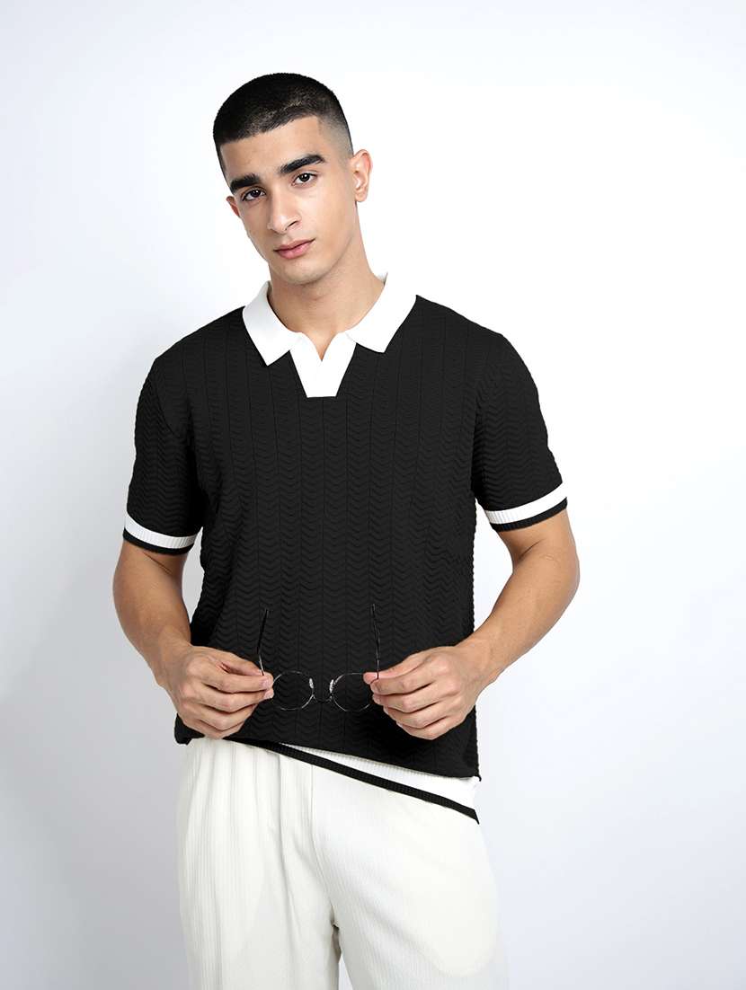 men self design short sleeve regular fit polo t-shirt - 22086187 -  Standard Image - 1