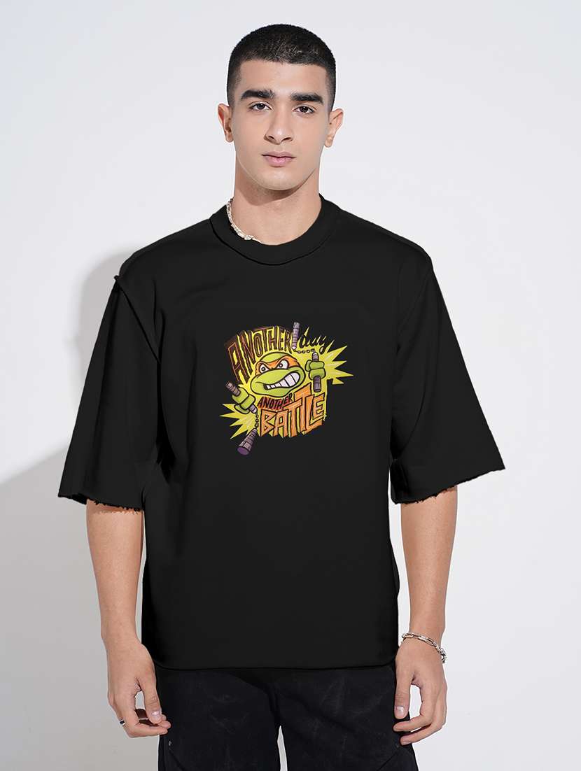 men chest print short sleeve oversized t-shirt - 22086193 - Standard Image - 1