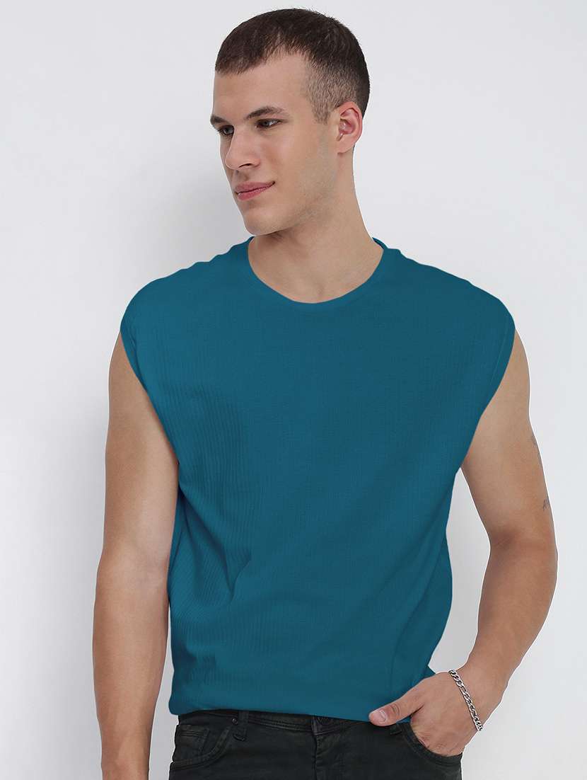 men solid sleeveless regular fit t-shirt - 22086198 -  Standard Image - 1