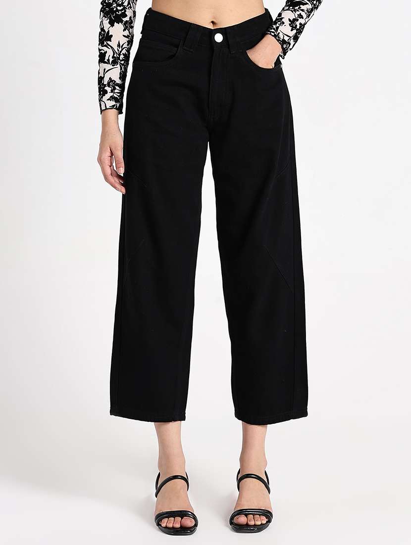 women solid mid rise wide leg jean - 22086206 - Zoom Image - 0