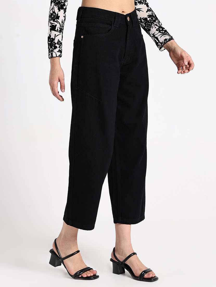 women solid mid rise wide leg jean - 22086206 -  Standard Image - 1
