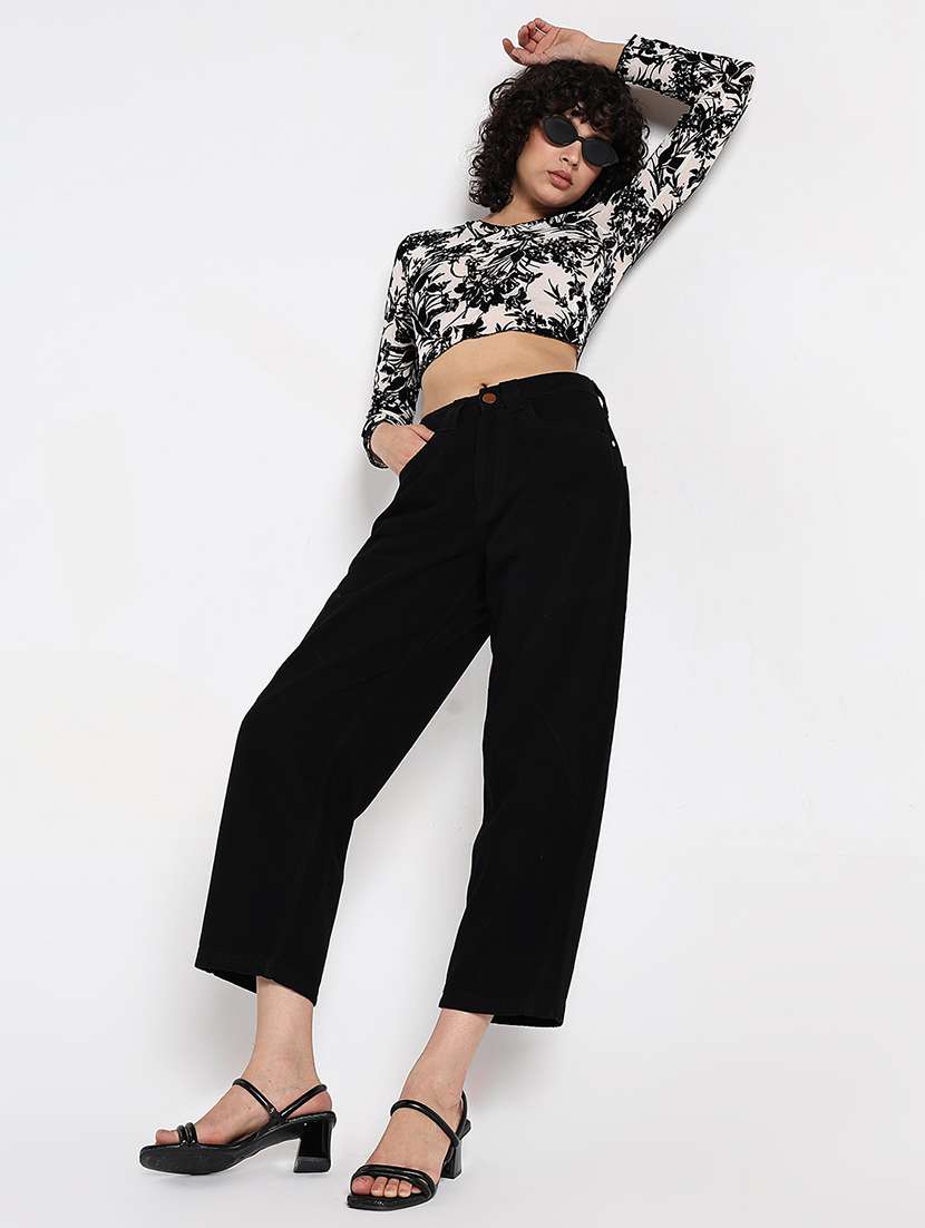 women solid mid rise wide leg jean - 22086206 - Standard Image - 6