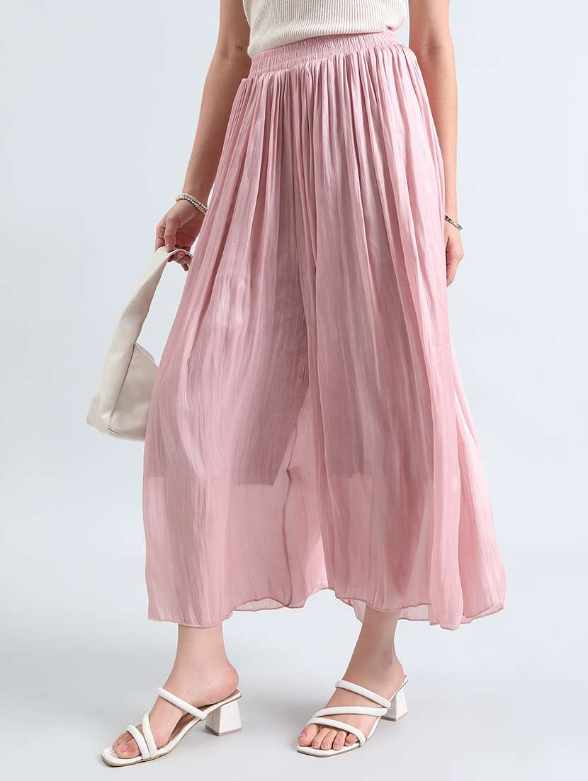 women solid mid rise flared palazzo - 22086208 - Standard Image - 1
