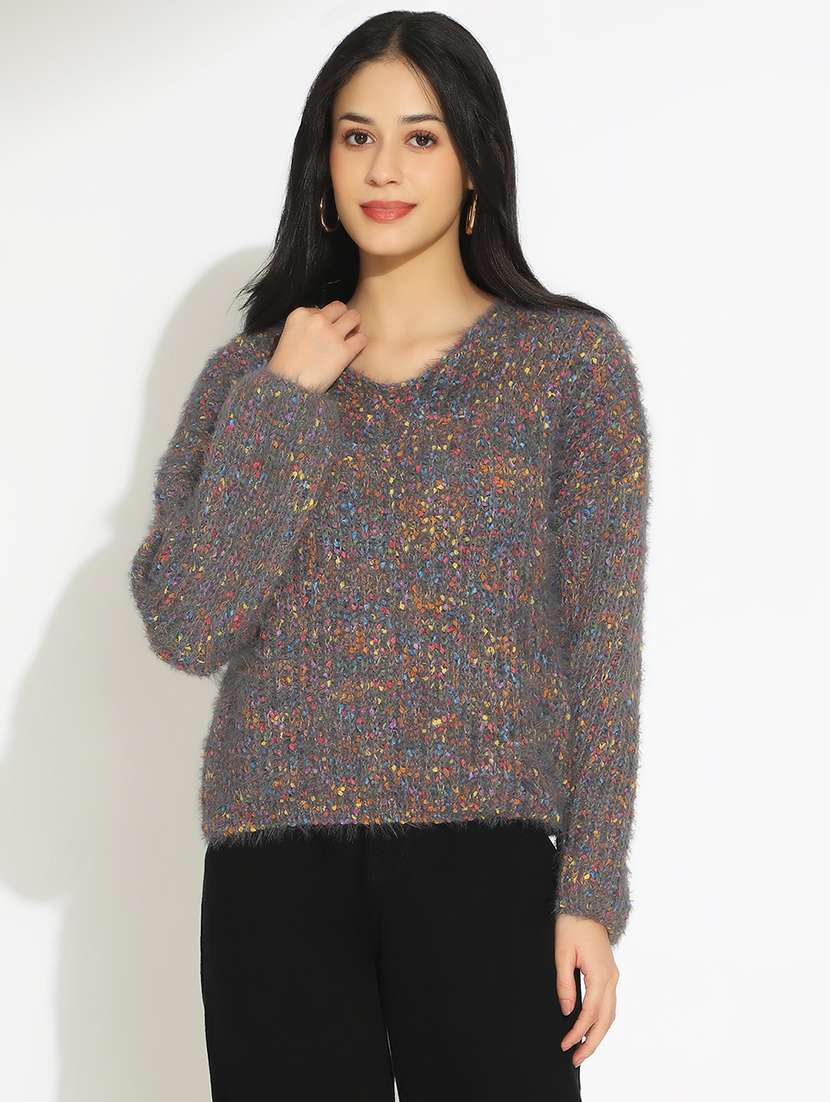 women self designed long sleeve pullover - 22086210 -  Standard Image - 1