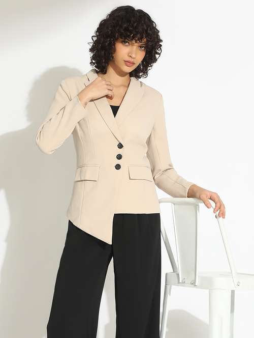 women solid long sleeve double breasted blazer - 22086235 -  Standard Image - 0