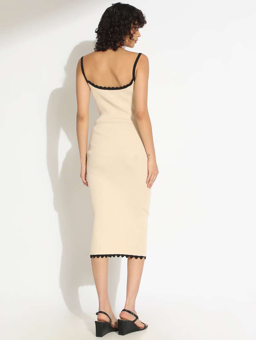 women solid shoulder strap bodycon dress - 22086272 - Standard Image - 4