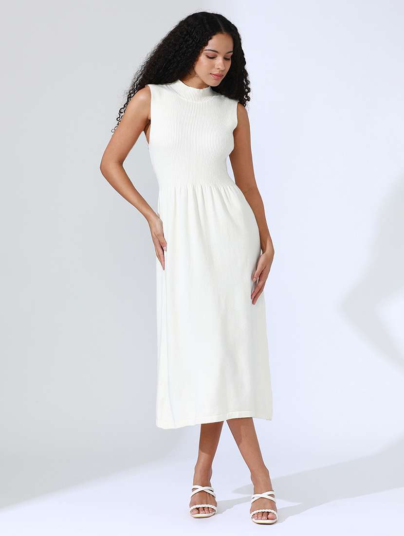 women white solid sleeveless a-line dress - 22086284 -  Standard Image - 1