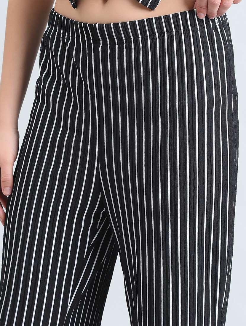 women black striped top and trouser co-ord set - 22086299 -  Standard Image - 6