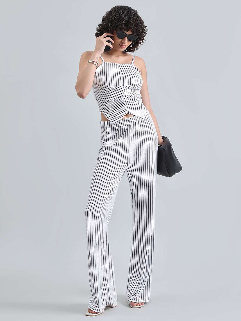 women white striped top and trouser co-ord set - 22086300 -  Standard Image - 1