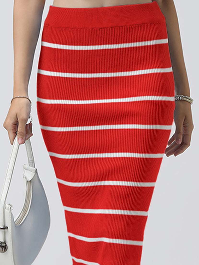 women striped top and skirt co-ord set - 22086310 -  Standard Image - 6