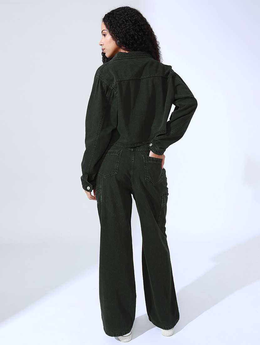 women solid top and trouser with jacket co-ord set - 22086312 -  Standard Image - 4
