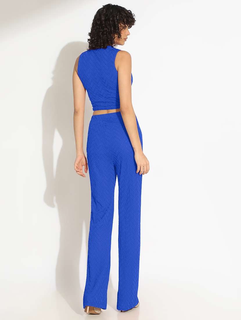 women solid top and trouser co-ord set - 22086313 - Standard Image - 4
