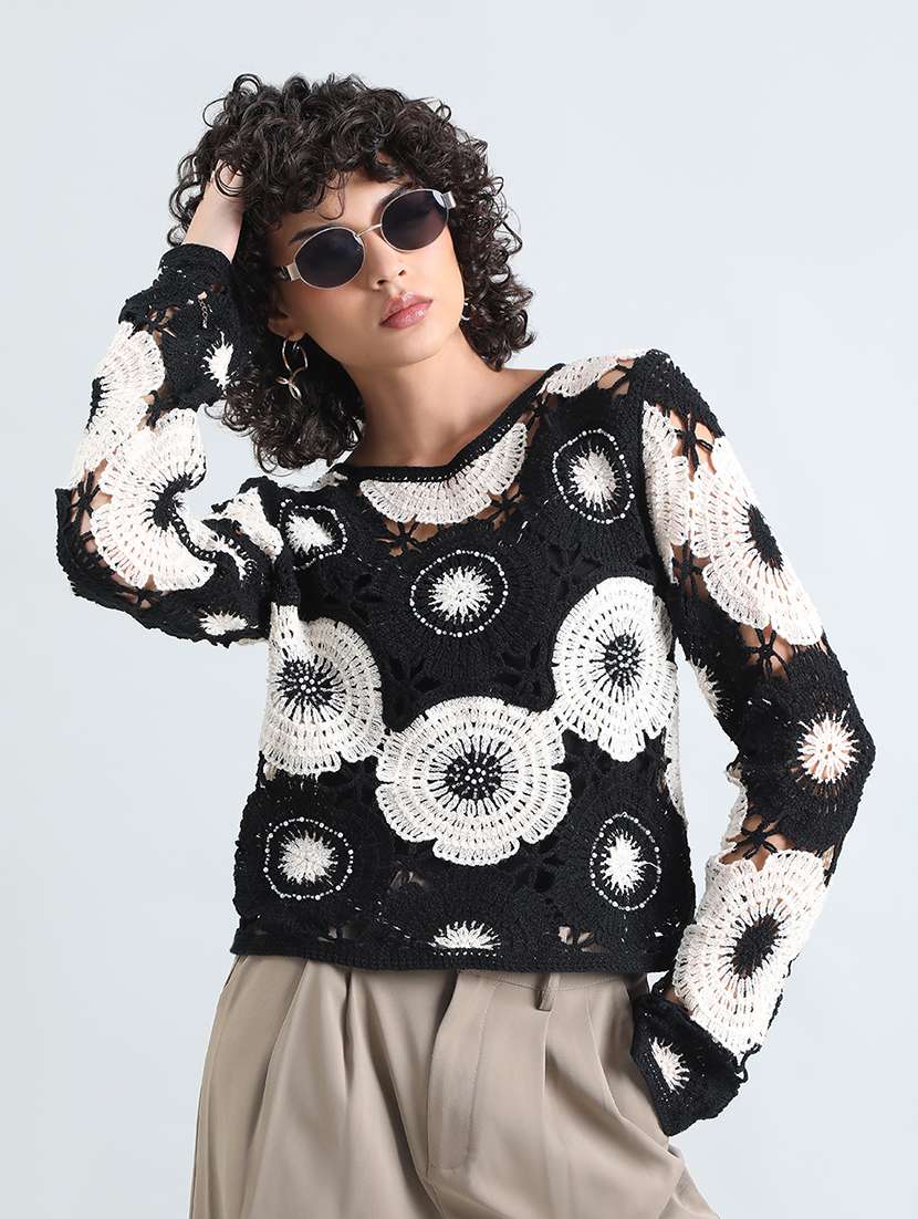 women self designed long sleeve pullover