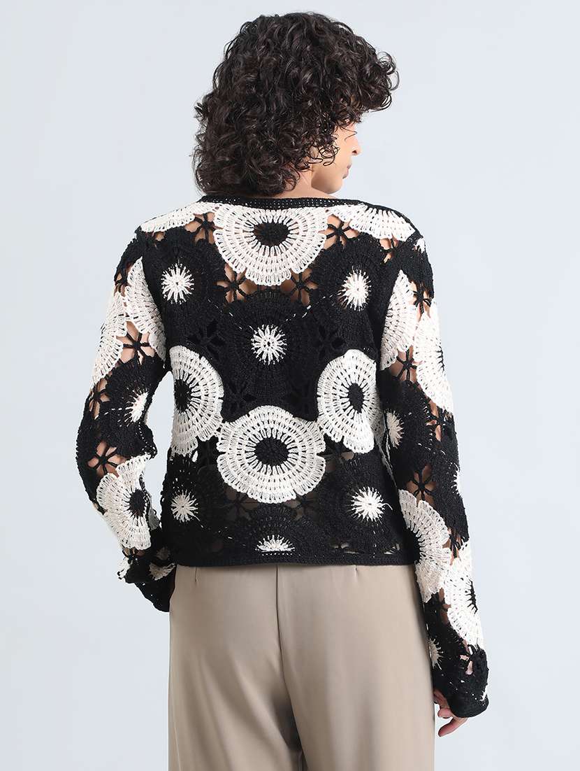 Women Self Designed Long Sleeve Pullover