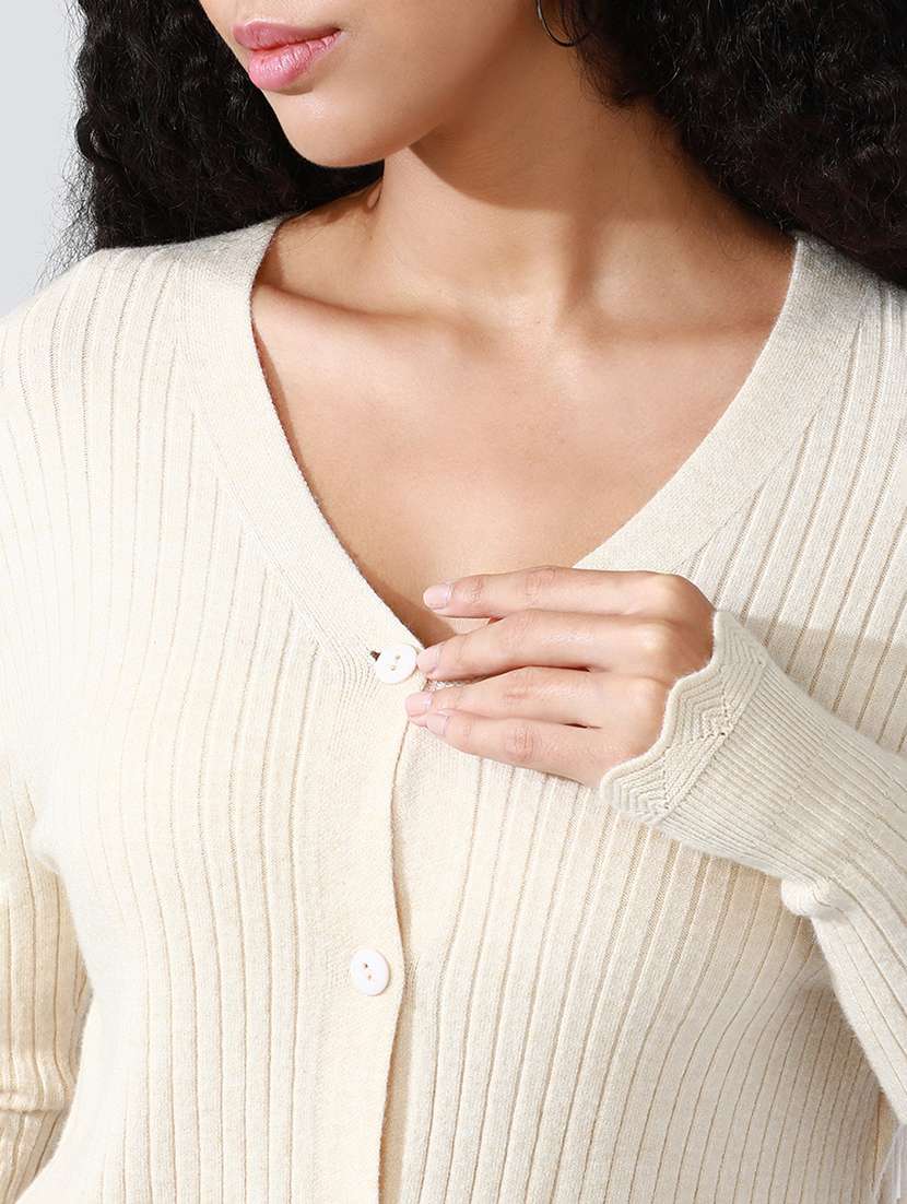 women beige solid long sleeve regular top - 22086348 -  Standard Image - 6