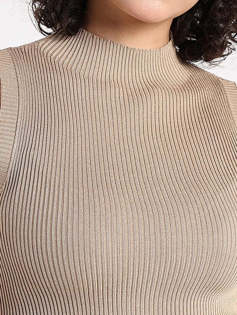 women beige solid sleeveless tank top - 22086350 -  Standard Image - 6