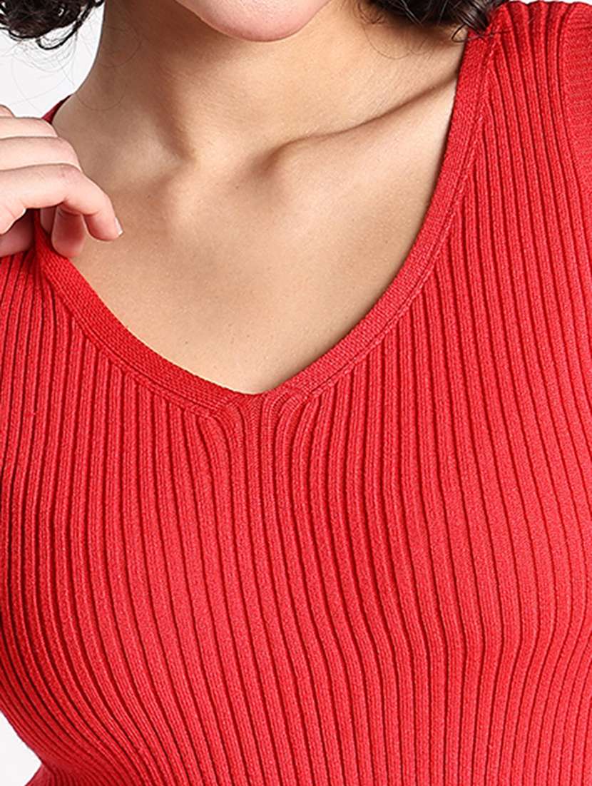 women red solid sleeveless crop top - 22086354 -  Standard Image - 6