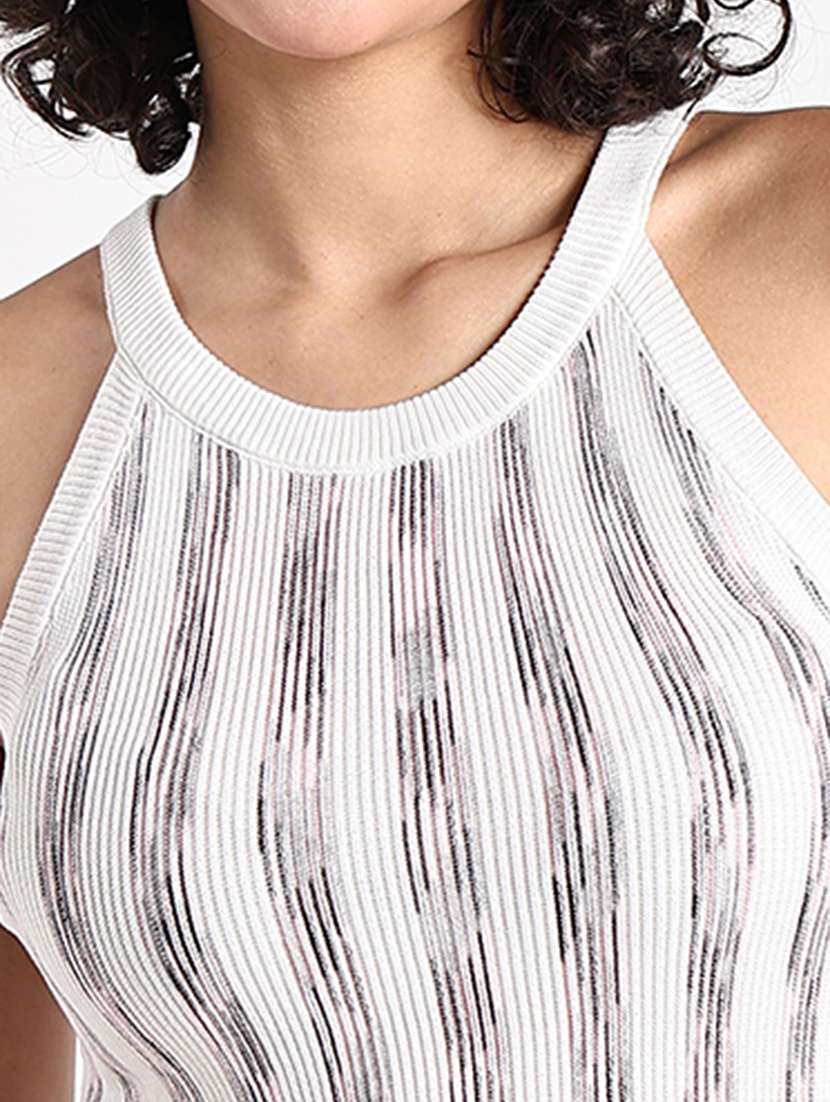 women striped halter neck sleeveless tank top - 22086355 - Standard Image - 6