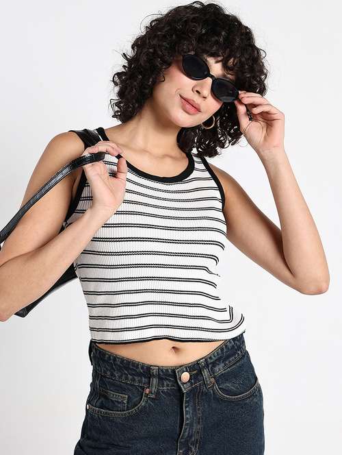 women striped sleeveless tank top - 22086356 - Standard Image - 0