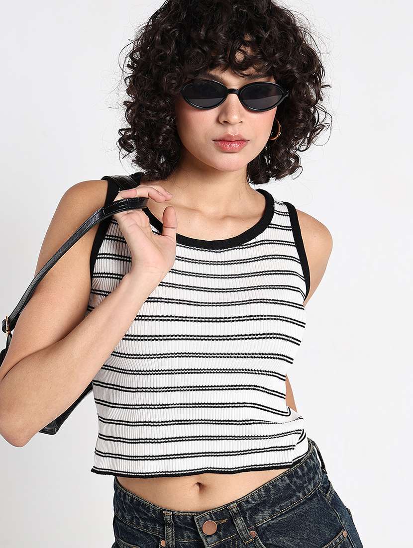women striped sleeveless tank top - 22086356 - Standard Image - 1