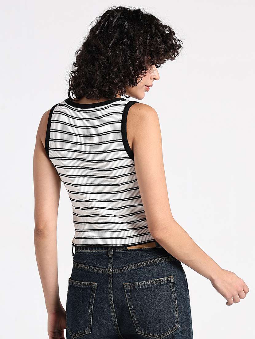 women striped sleeveless tank top - 22086356 - Standard Image - 4