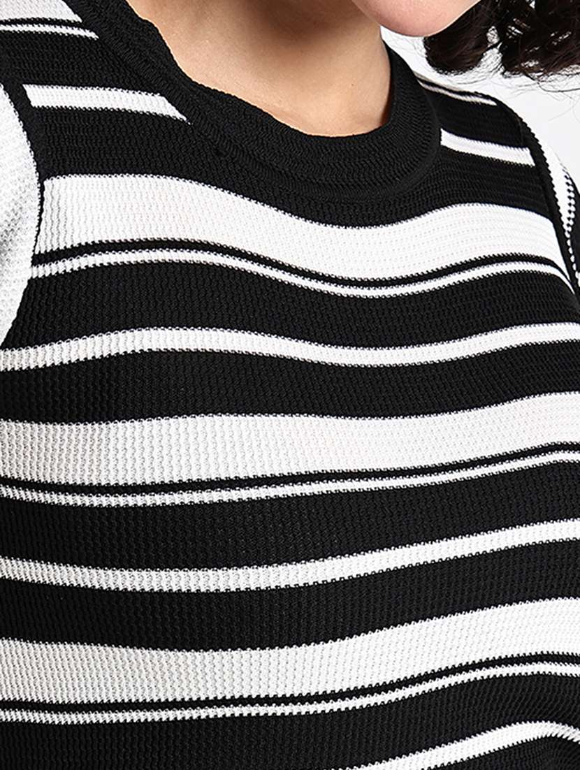 women striped cap sleeve crop top - 22086360 - Standard Image - 6