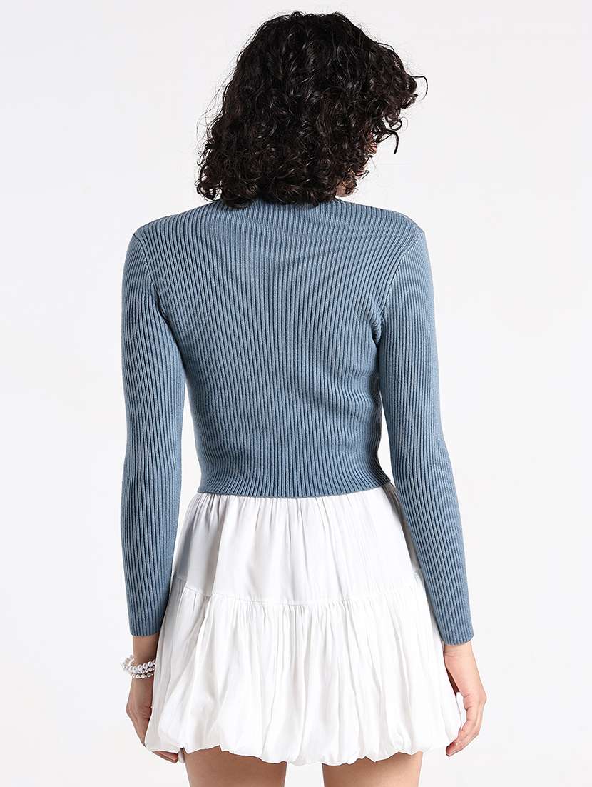 women self designed long sleeve crop pullover - 22086364 -  Standard Image - 6