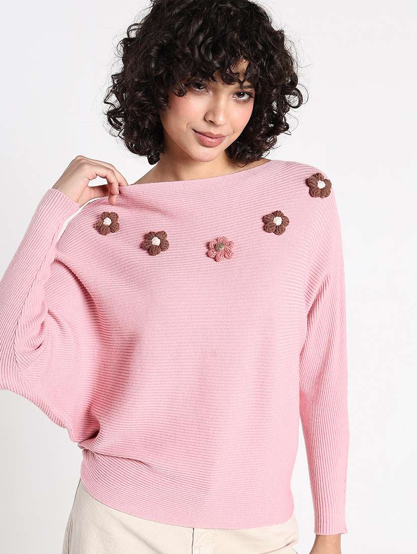 Women Self Designed Long Sleeve Pullover - 22086366 -  Standard Image - 1